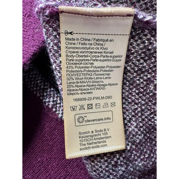 Scotch & Soda Medium Wool Alpaca Blend Half-Zip Pullover Jacquard Sweater NEW - Picture 12 of 14